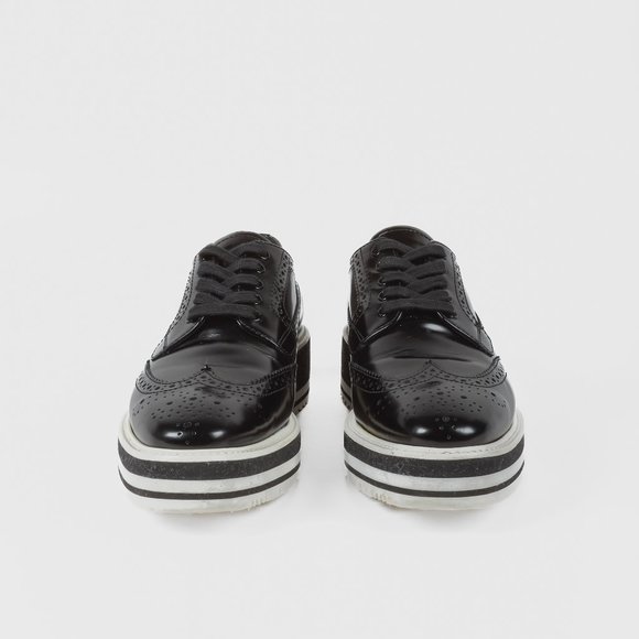 *SOLD* Prada Black Leather Platform Brogues - Picture 2 of 9
